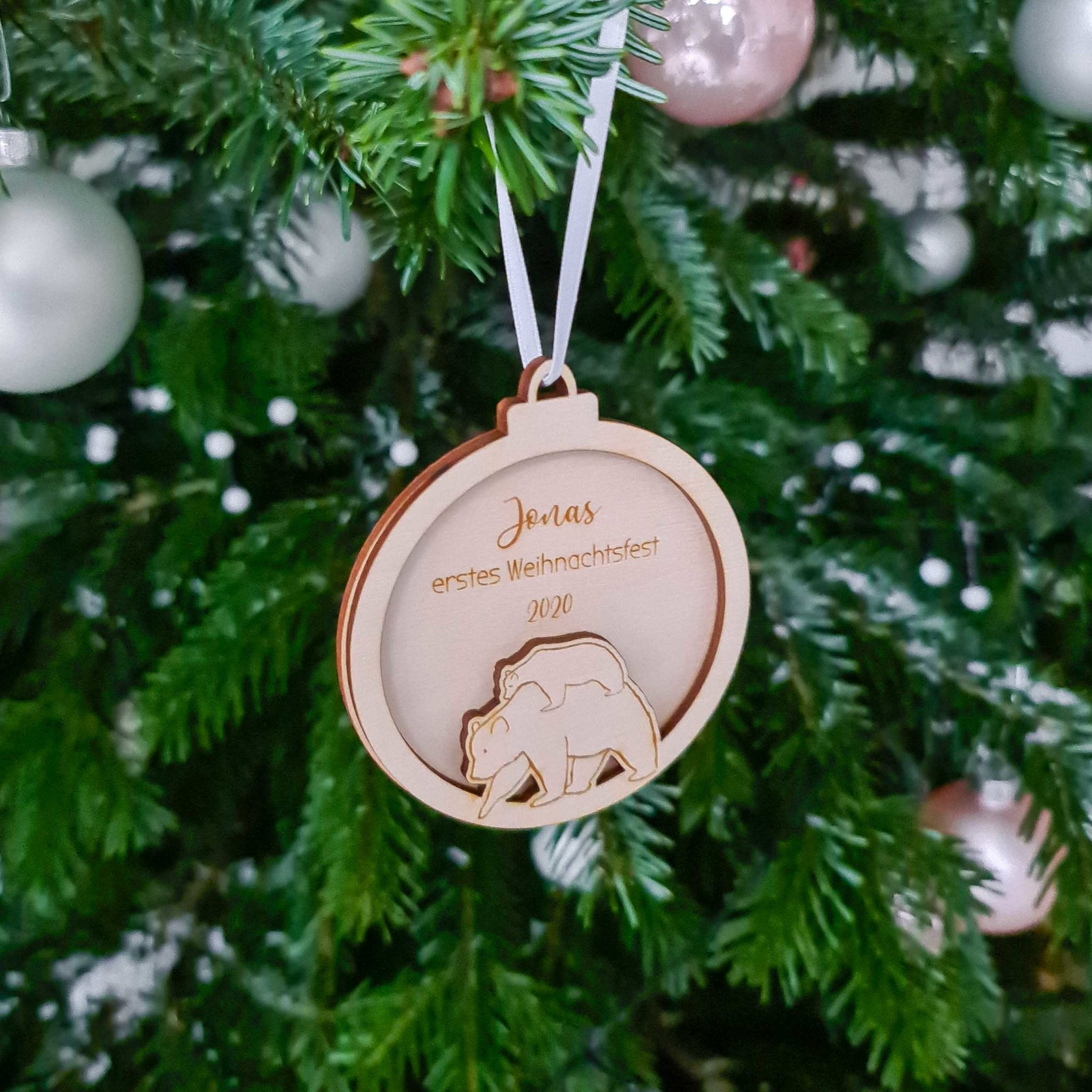 Weihnachtskugel mein erstes Weihnachten mit Bär-Motiv - Suzu Papers