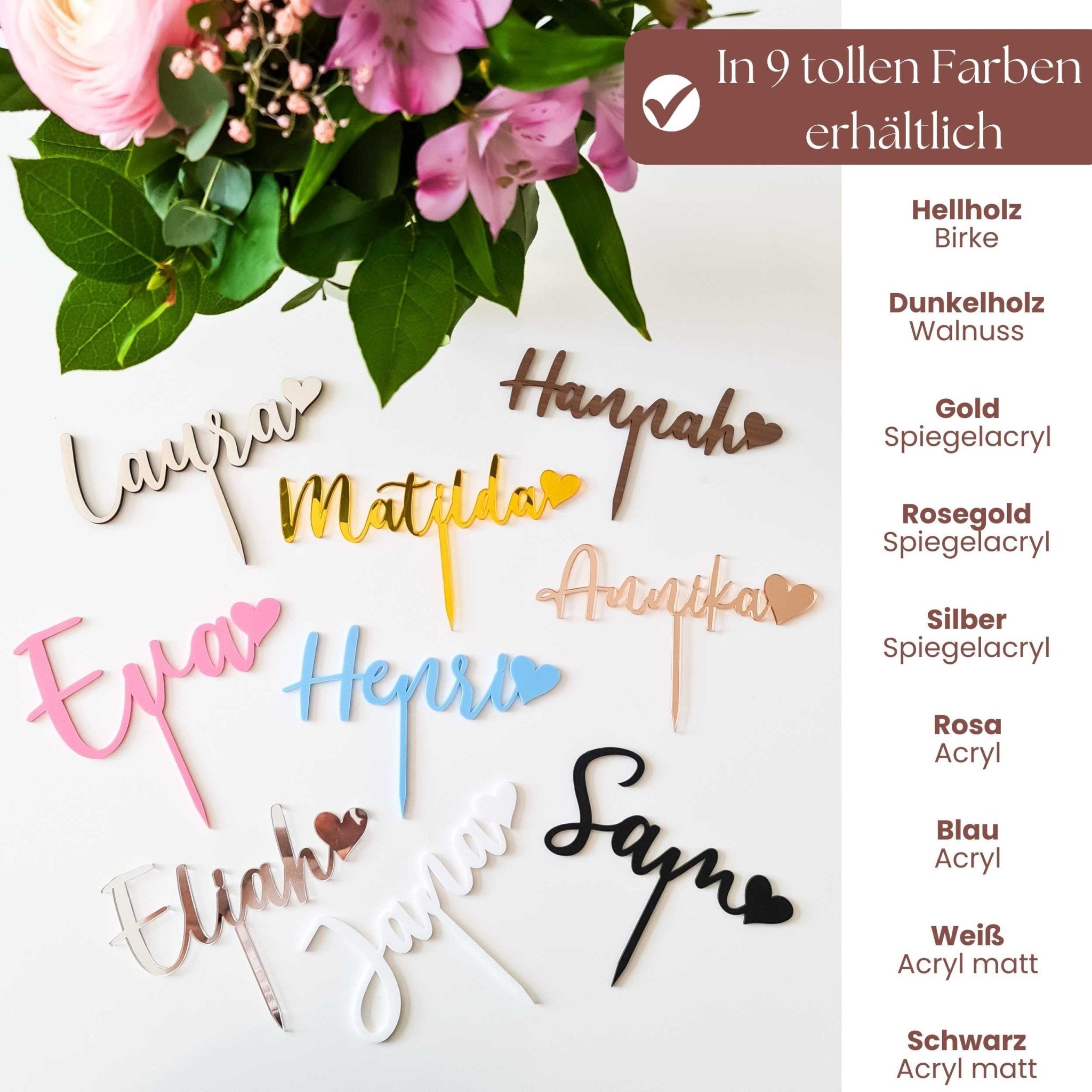 Cake Topper Name - Tortendeko Geburtstag - Suzu Papers