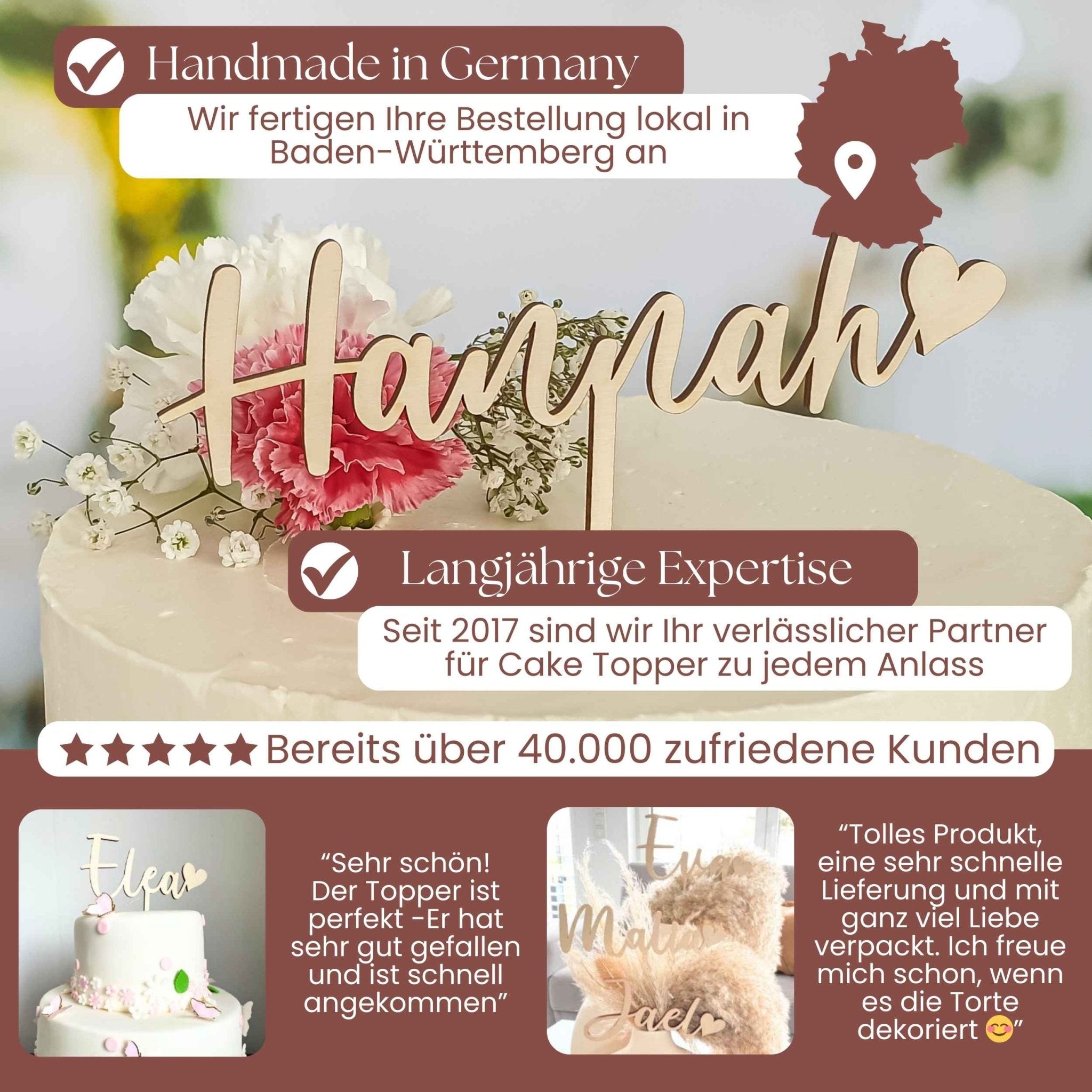 Cake Topper Name - Tortendeko Geburtstag - Suzu Papers