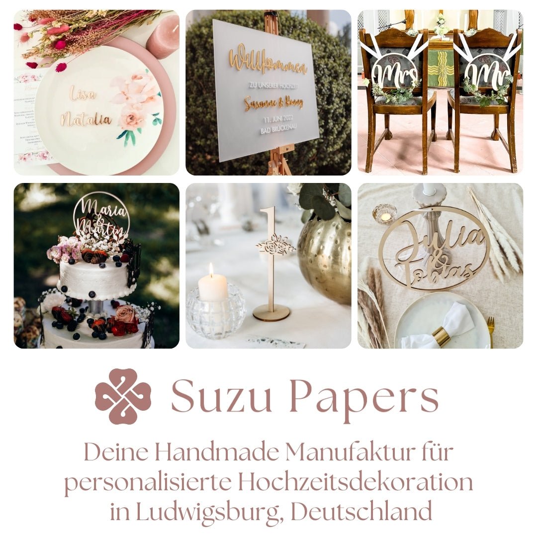 Gästebuch Hochzeit Holz personalisiert – Hochzeitsgästebuch mit Bild blanko zum Ausfüllen Fotobuch - Suzu Papers