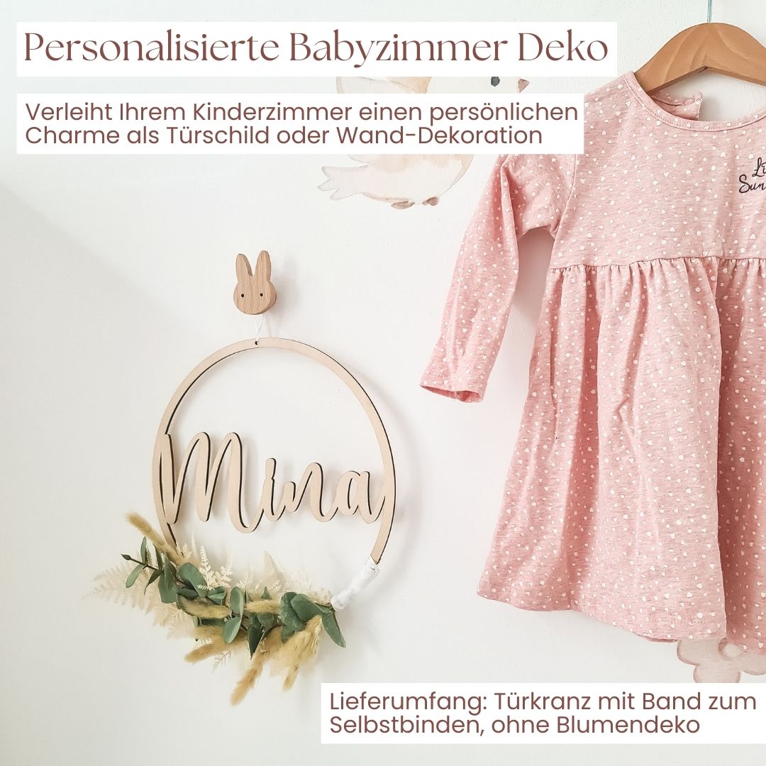 Türkranz ganzjährig modern: Türschild für Kinderzimmer mit Namen - Suzu Papers