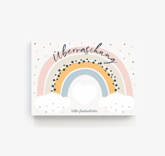 Rubbelkarte Schwangerschaft - 5er Set  Regenbogen - Suzu Papers