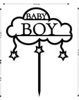 Baby Shower Torten Deko - Cake Topper für Welcome Baby Boy Torte - Suzu Papers