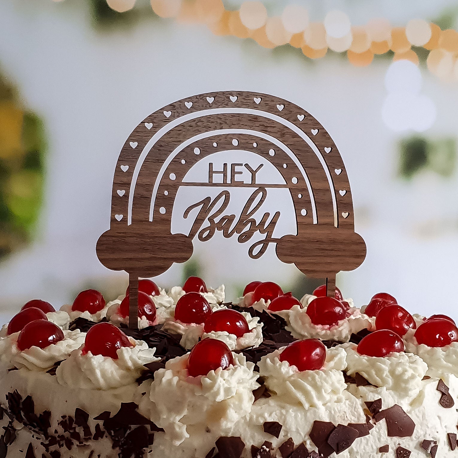 Cake Topper Hey Baby - Baby Party Deko Torte - Suzu Papers