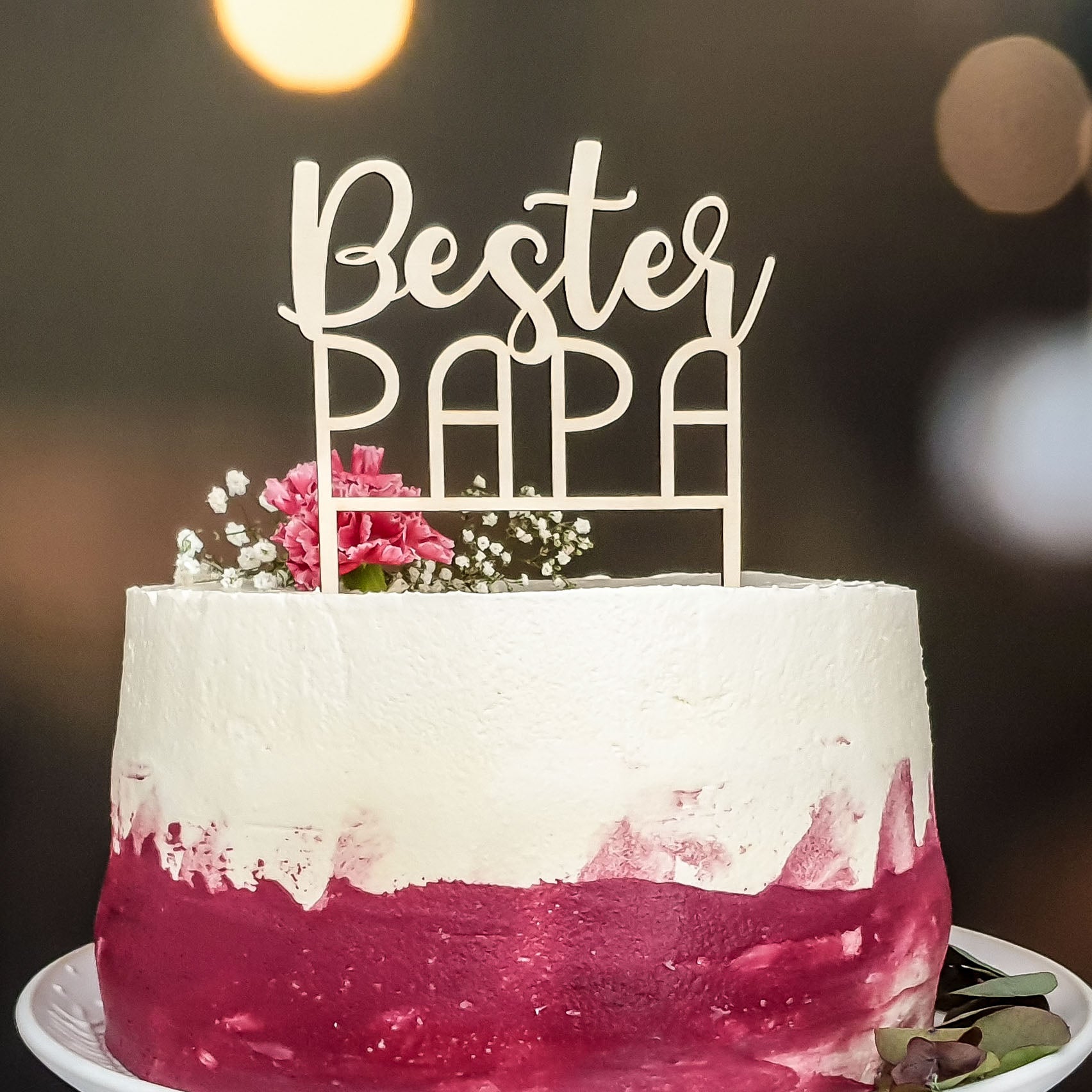 Cake Topper Bester Papa Geschenk zum Geburtstag &amp; Vatertag - Suzu Papers