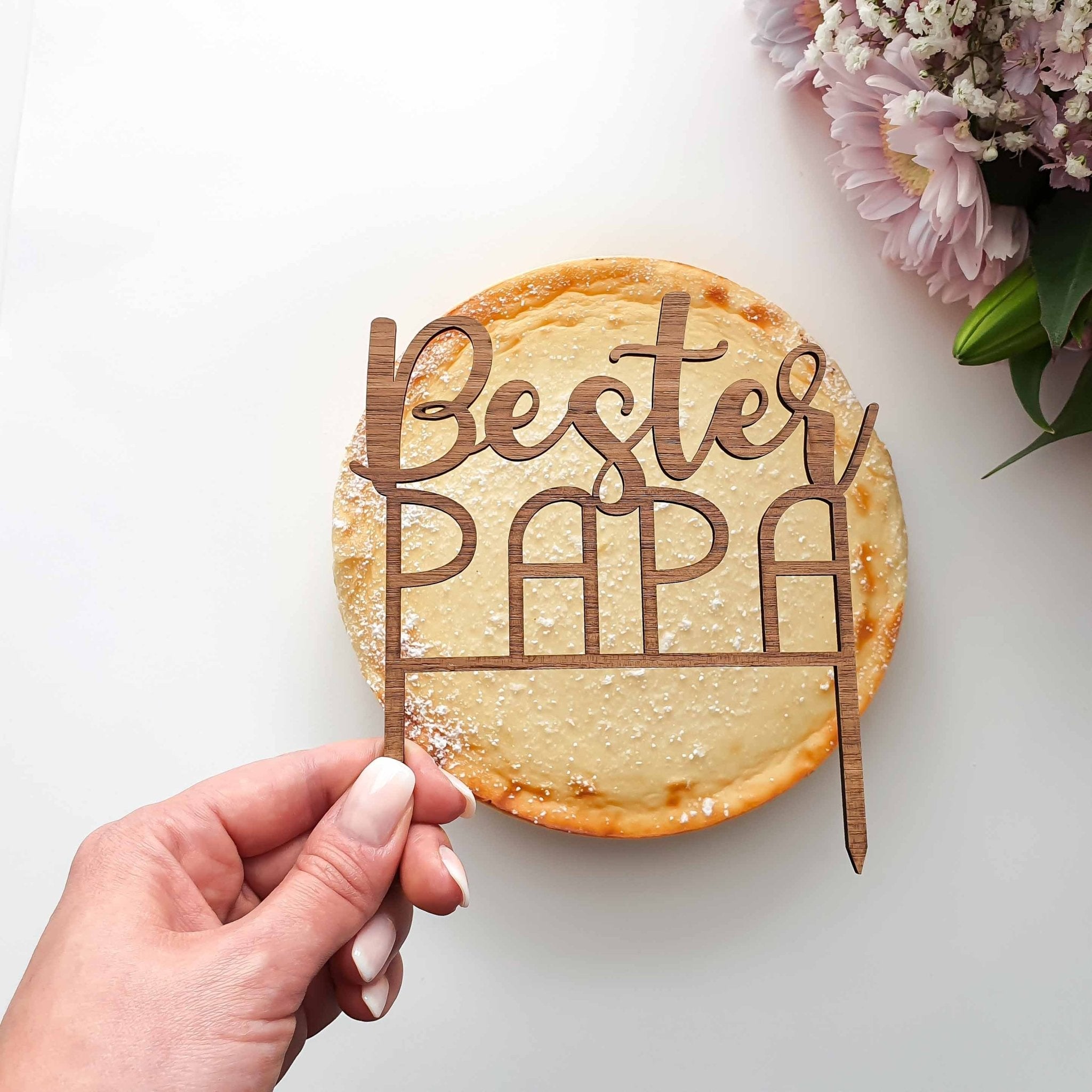 Cake Topper Bester Papa Geschenk zum Geburtstag & Vatertag - Suzu Papers