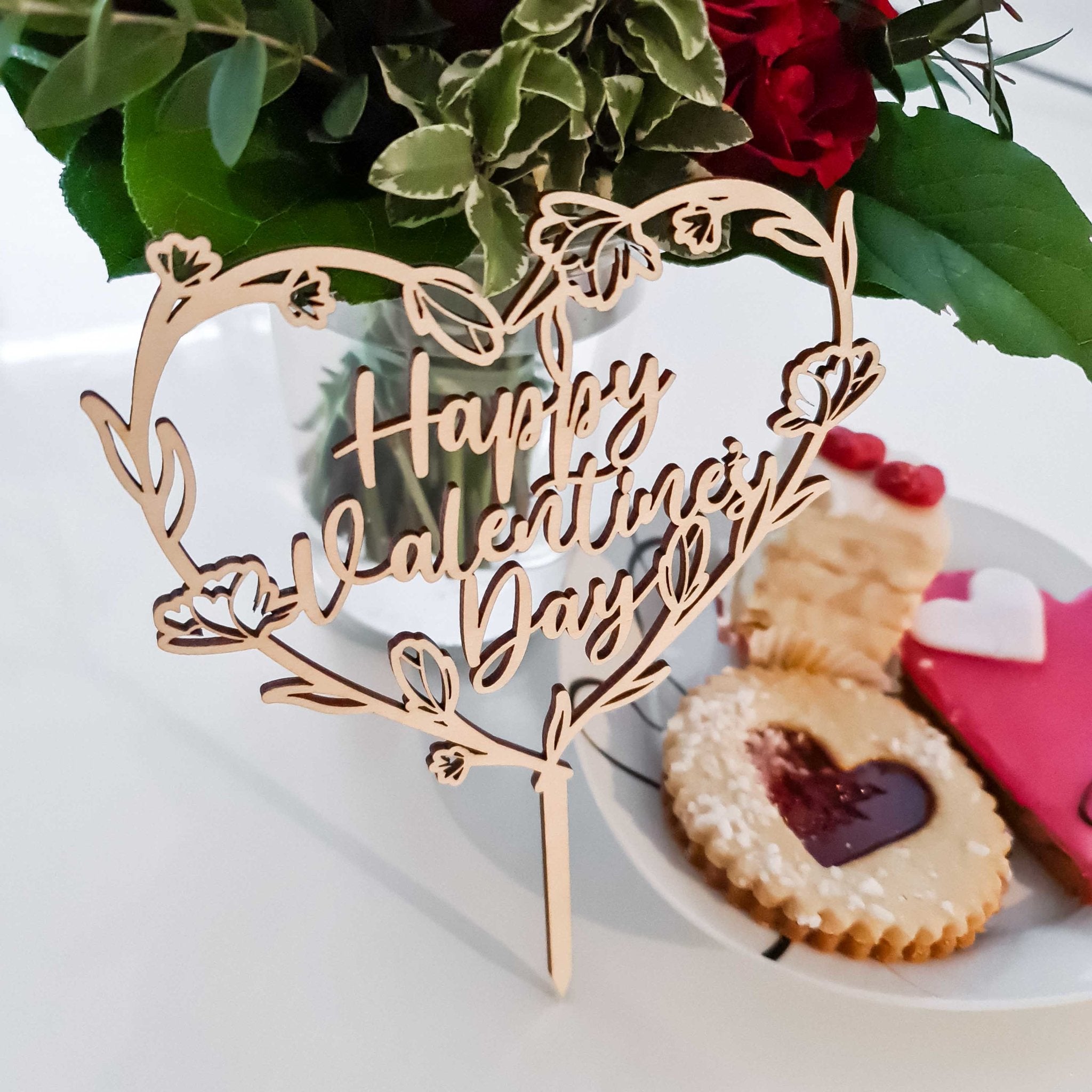 30 Stück Valentinstag Cake Topper – Rote Papier-Aufsteller Für Kuchen, Cupcakes & Deko