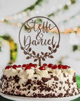 Cake Topper Greenery -  Hochzeitstorte Topper personalisiert - Suzu Papers
