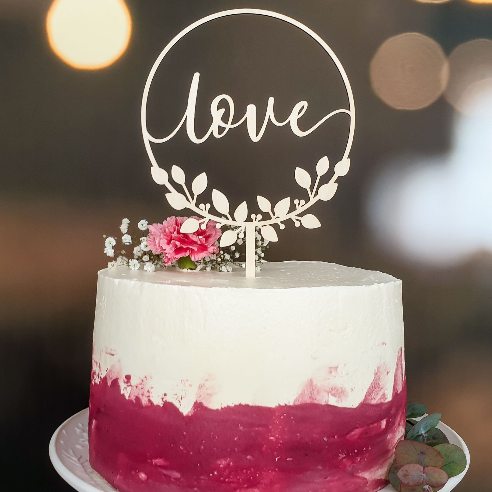 Cake Topper Love Blätterkranz - Suzu Papers