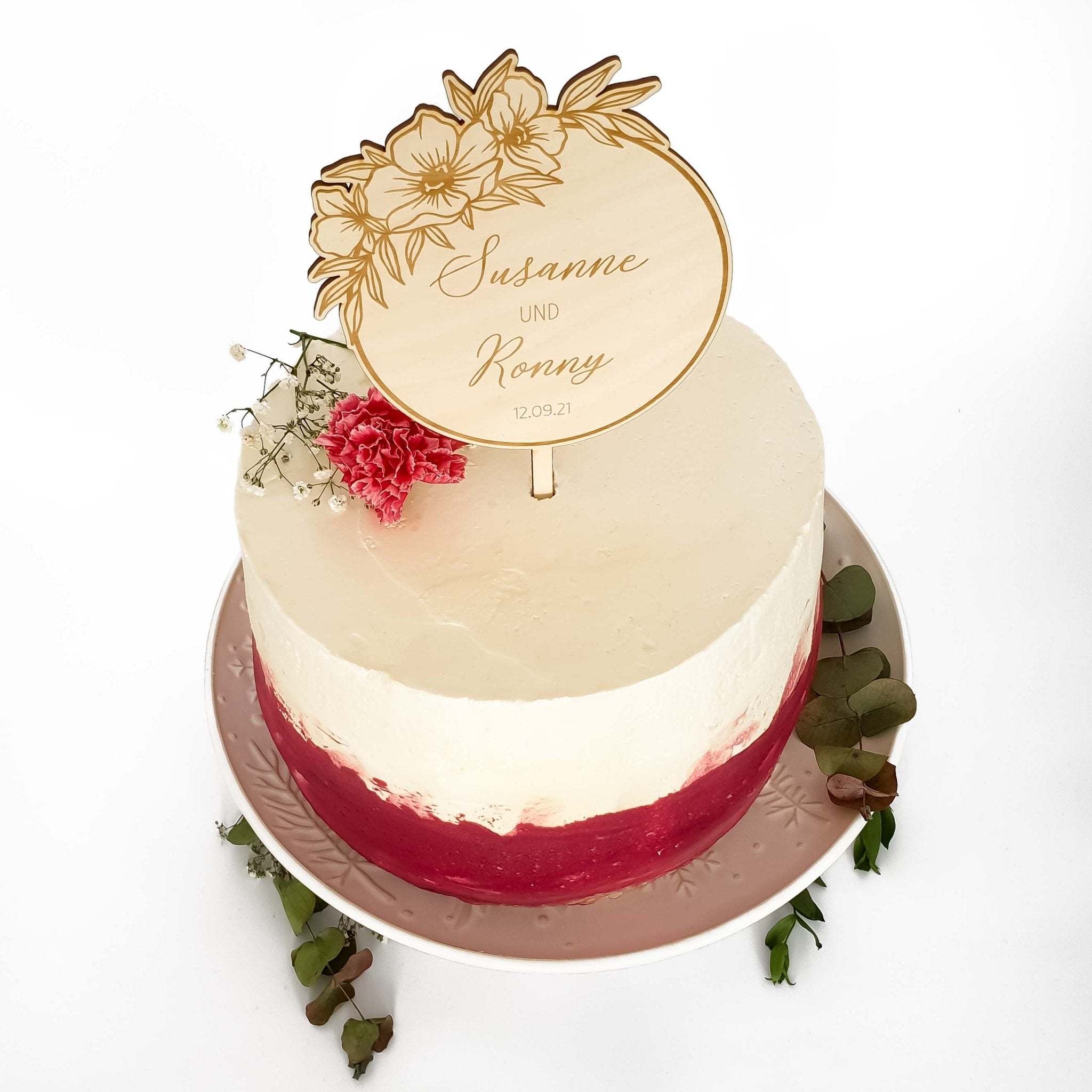 Personalisierten Kuchen-Topper Aus Holz – Mit Name, Datum, Alter Für Hochzeit, Geburtstag, Baby-Shower