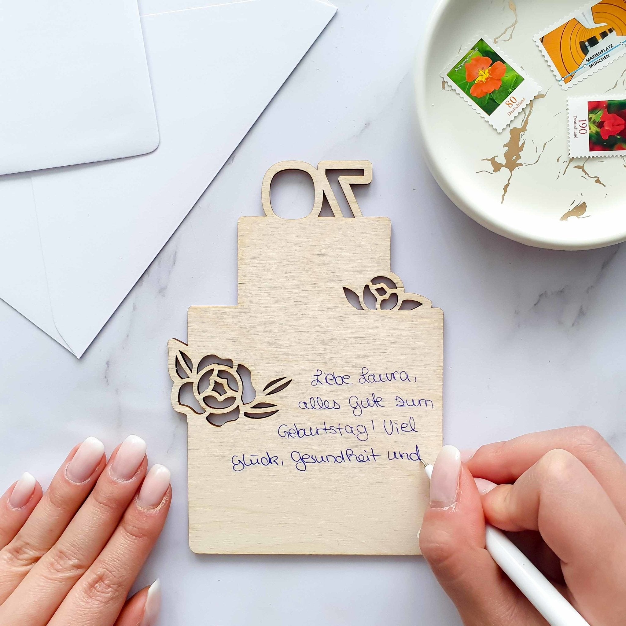 Originelle Glückwunschkarten zum Geburtstag aus Holz Suzu Papers