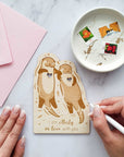 Otter Karte - Valentinstag Geschenk aus Holz - Grußkarte Valentinstag - Suzu Papers