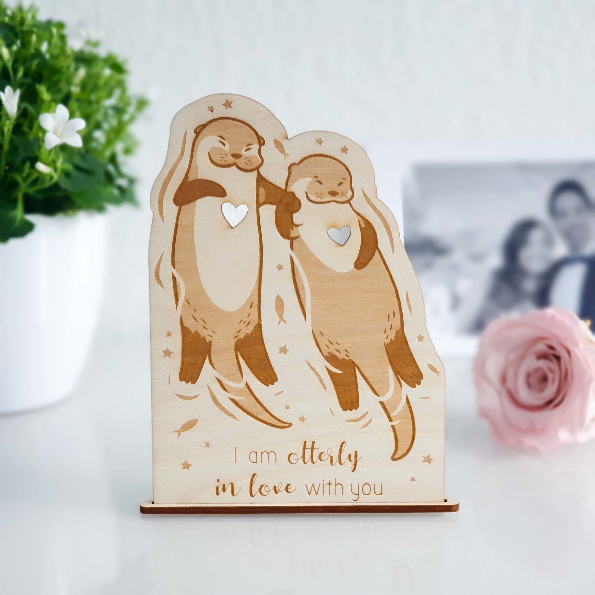 Wee Blue Coo Valentinstagskarte – Liebesgruß Mit Otter-Motiv, Personalisierbar, 15x15 Cm