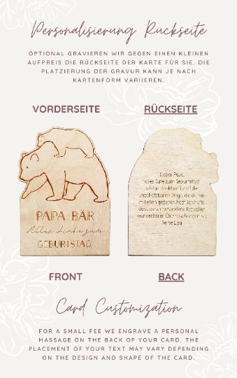 Geburtstagskarte Schwester personalisiert aus Holz - Suzu Papers