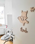 Türschild Kinderzimmer Holz mit Fuchs-Motiv - Suzu Papers